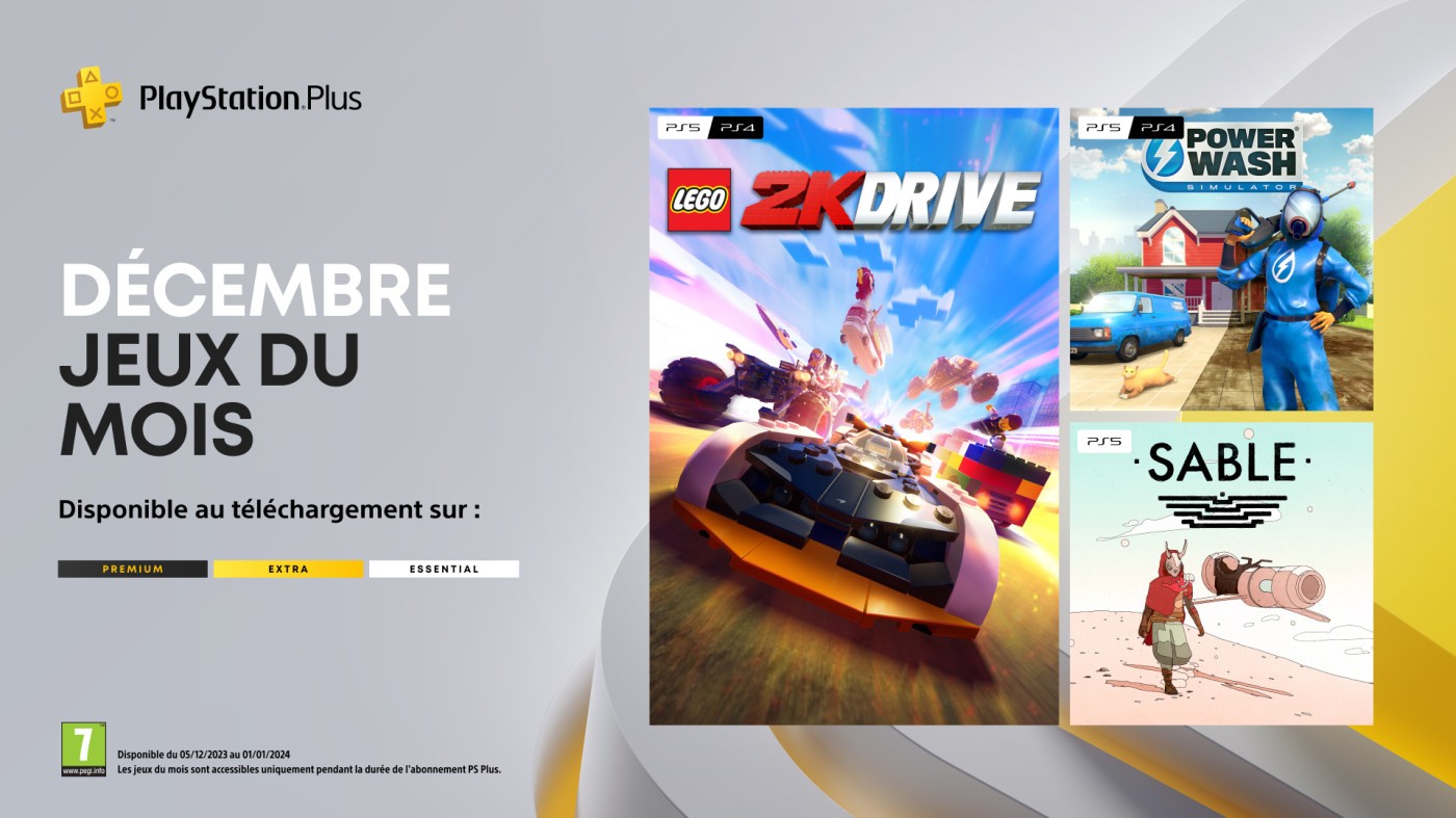 ps plus decembre 2023 lego 2k drive sable