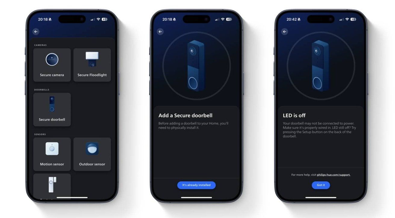 philips hue secure doorbell app fuite sonnette connectee
